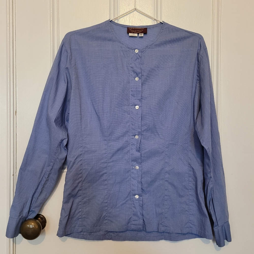 💙 DAVID SADDLER Light Blue Button-Up Shirt –  (Size 42)